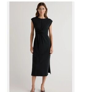 Modern Citizen Fei Tie-Front Dress Women's XL Black Organic Cotton